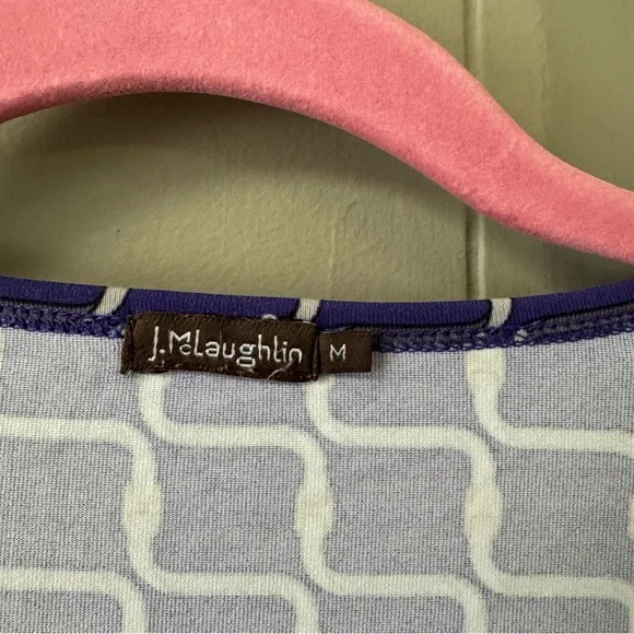 J. McLaughlin Catalina Cloth Chain Link Blouse Top Size M Purple Gold - Picture 3 of 8